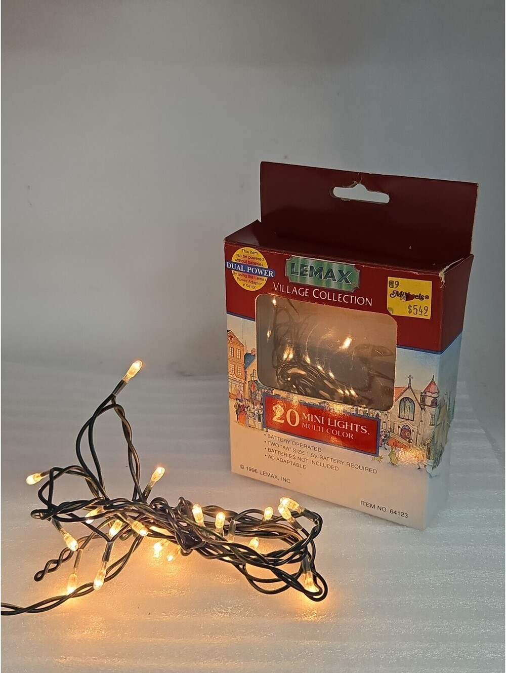 Lemax Village Collection 1996 20 - CLEAR Mini Lights 58" Long Tested & Working